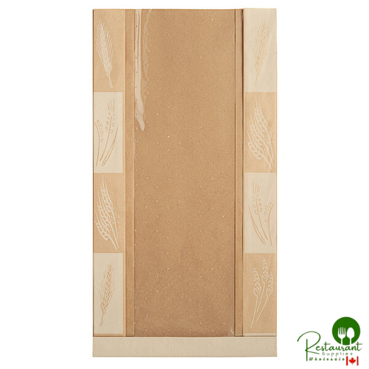 Bagcraft Packaging 300864 EcoCraft 8" x 3 1/2" x 15" Dubl-Panel® Artisan Bread Bag - 500/Case