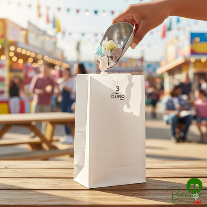 Duro 3 lb. White Paper Bag - 500/Bundle