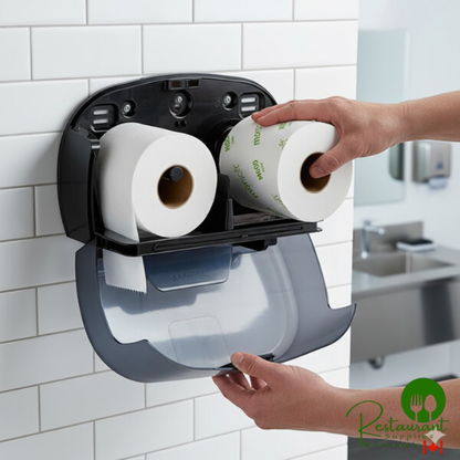 Morcon M600 3 15/16" x 3 3/4" 2-Ply 600 Sheet Toilet Paper Roll - 48/Case