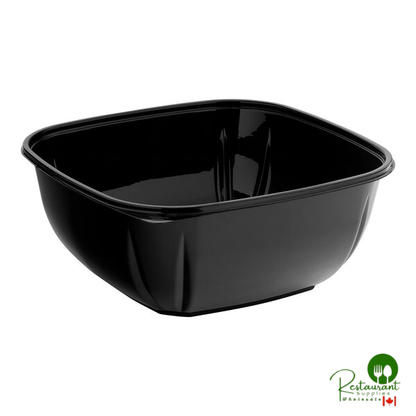 160 oz. Black PET Plastic Square Catering / Serving Bowl By Prime - 50/Case