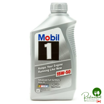 MOBIL 1 15W-50 100% SYNTHETIC ENGINE OIL – CASE OF 6 – 1 QUART BOTTLES