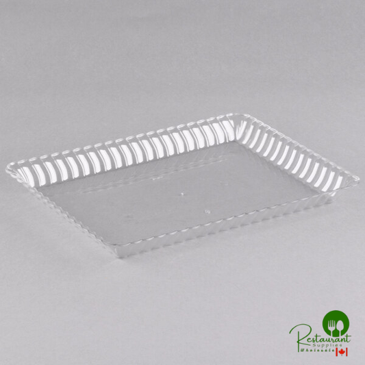 Fineline 294-CL Flairware 9" x 13" Clear Plastic Rectangular Tray - 48/Case