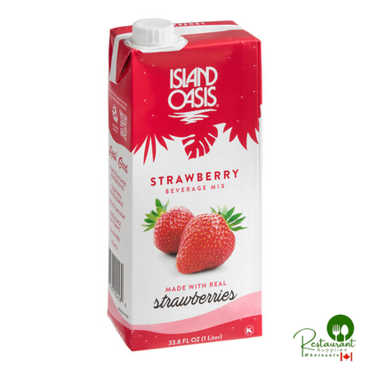Island Oasis Strawberry Beverage Mix 1 Liter - 12/Case