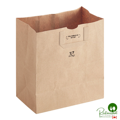 Duro 1/7 Brown Paper Barrel Sack with Flat Handles - 300/Case