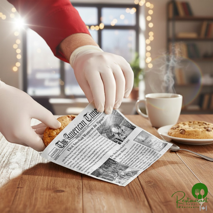 7" x 6 1/2" Newsprint Wire Cone Basket Liner / Deli Wrap / Double Open Bag By Prime - 2,000/Case