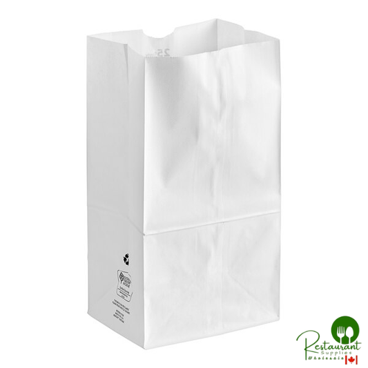 Duro 25 lb. Shorty White Paper Bag - 500/Bundle