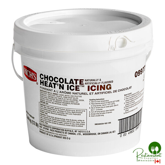 Rich's Chocolate Heat 'n Ice Donut & Roll Icing - 12 lb. Pail
