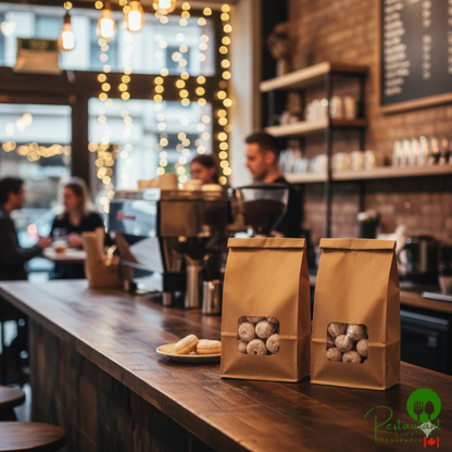 Bagcraft 7 1/2" x 4 1/4" x 14 5/8" Natural Tortilla Chip / Snack Bag with Window and Tin Tie Closure - 250/Case