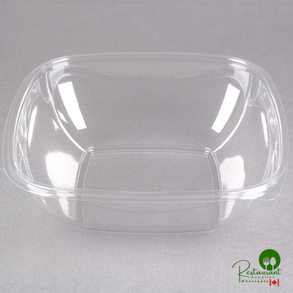 Sabert 19064B150 Bowl2 64 oz. Clear PET Square Deli / Catering Bowl - 150/Case
