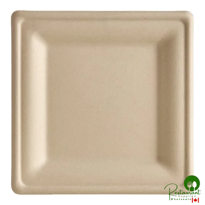 World Centric 8" Compostable Square Fiber Plate - 500/Case
