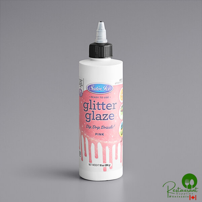 Satin Ice Pink Vanilla Glitter Glaze 10 oz. - 3/Case