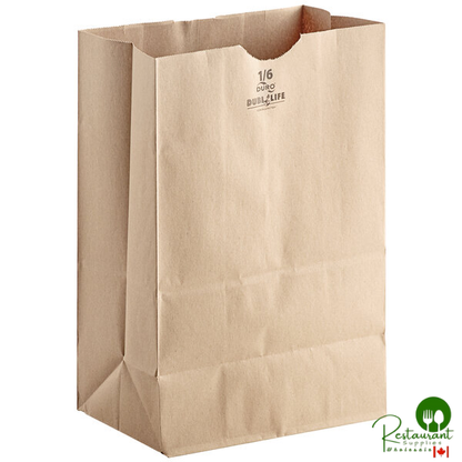 Duro 1/6 Natural Kraft Paper Barrel Sack Bag - 400/Bundle
