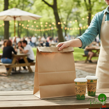 Duro 1/6 Natural Kraft Paper Barrel Sack Bag - 400/Bundle