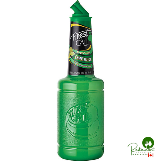 Finest Call 1 Liter Premium Single Pressed Lime Juice - 12/Case