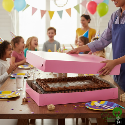 Champion 28" x 20" x 4" Pink Full Sheet Cake / Bakery Box - 50/Case