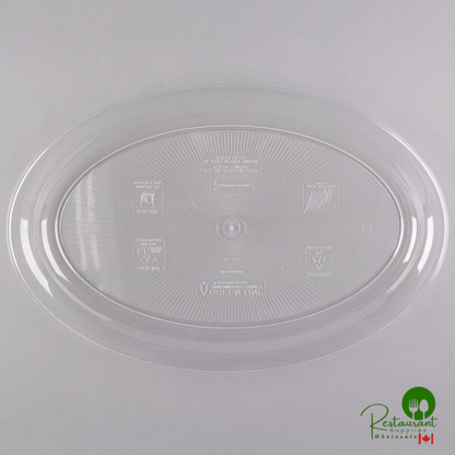Fineline 484.CL Platter Pleasers 21" x 14" Clear Plastic Oval Cater Tray - 20/Case