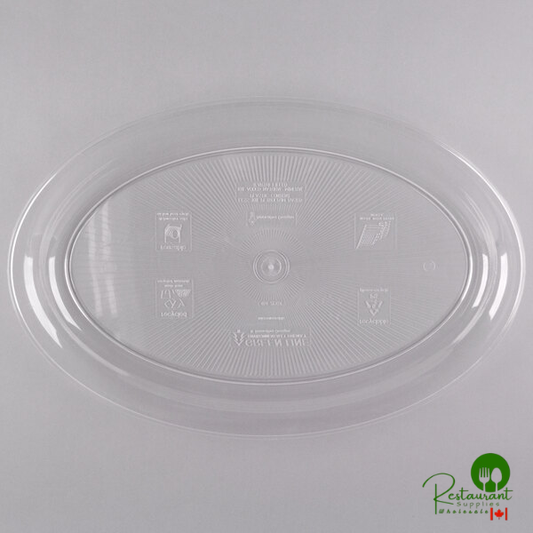 Fineline 484.CL Platter Pleasers 21" x 14" Clear Plastic Oval Cater Tray - 20/Case