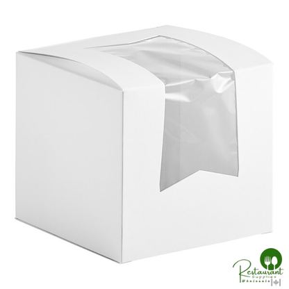 Champion 4 1/2" x 4 1/2" x 4 1/2" White Window Cake / Bakery Box - 200/Case
