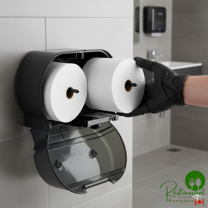 Morcon Morsoft 3 7/8" x 3 3/4" 1-Ply Standard 2,500 Sheet High-Capacity Toilet Paper Roll for Portable Restrooms - 24/Case