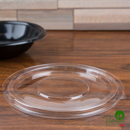 Sabert 51048A100 FreshPack Clear Flat Round Lid for Shallow 24 and 32 oz. Bowls, Round 48 oz. Bowls - 100/Case
