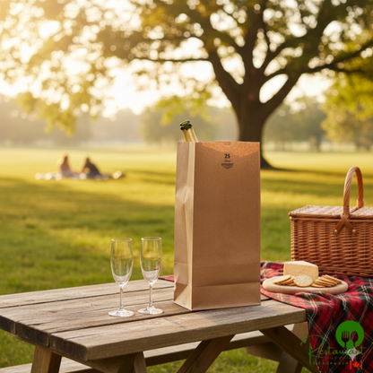 Duro Husky Heavy-Duty 25 lb. Natural Kraft Paper Bag - 400/Bundle