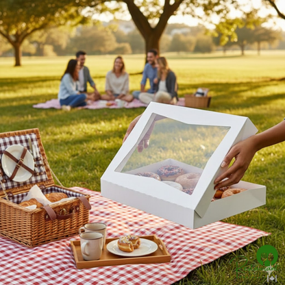 Southern Champion 16" x 12" x 2 1/4" White Automatic Window Donut / Bakery Box - 100/Case