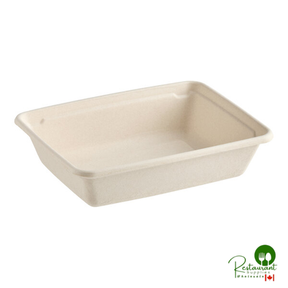Dart 30-32 oz. Compostable Rectangular Fiber Take-Out Container - 300/Case