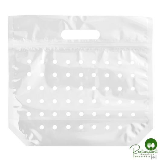 LK Packaging 11" x 4" x 10" Clear Plastic Vented Zipper Seal Produce Pouch - 250/Case