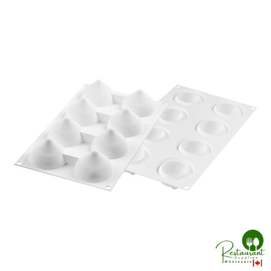 Silikomart Curve Goutte 8 Compartment White Silicone Baking Mold - 2 1/8" x 2 1/8" x 1 5/8" Cavities CURVE GOUTTE 55