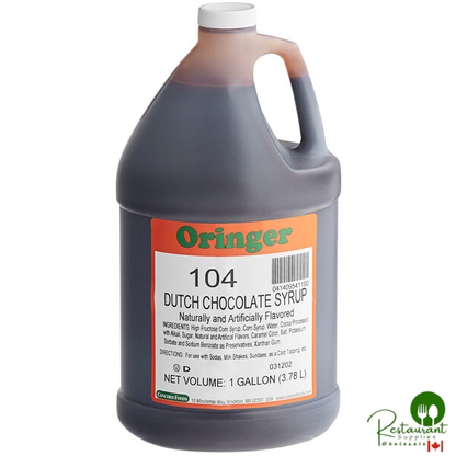 Oringer Dutch Chocolate Syrup 1 Gallon - 4/Case