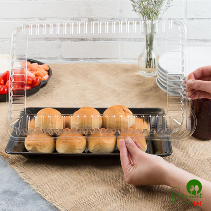 Fineline DDRC1410.L Platter Pleasers 14" x 10" Clear Plastic Rectangular Dome Lid - 50/Case