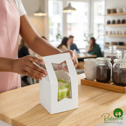 Champion 4 1/2" x 4 1/2" x 4 1/2" White Window Cake / Bakery Box - 200/Case