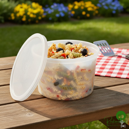 Heavy Duty 64 oz. Microwavable Translucent Heavy Plastic Deli Lid By Prime - 100/Case