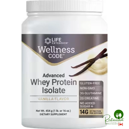 Life Extension Wellness Code Adv Whey Protein Vanilla 1lb