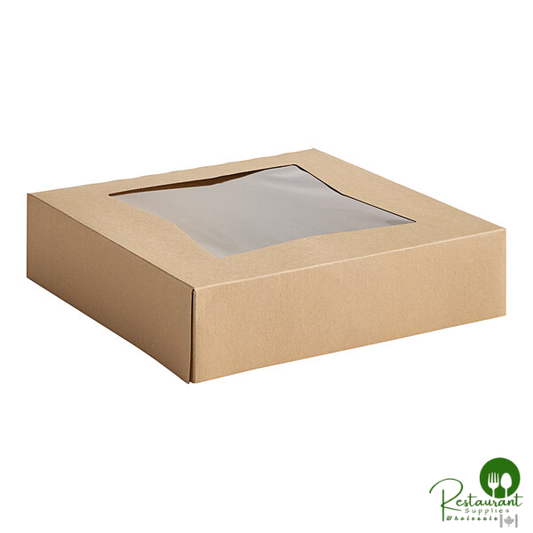 Southern Champion 10" x 10" x 2 1/2" Kraft Automatic Pie / Bakery Box with Window - 200/Case
