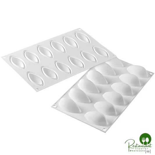 Silikomart QUENELLE24 12 Compartment Silicone Baking Mold with Border - 2 1/2" x 1 1/8" x 1 1/8" Cavities