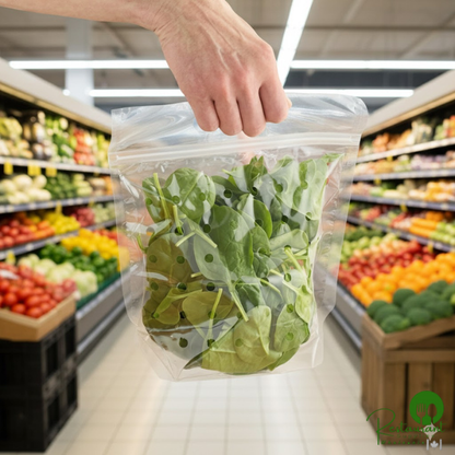 LK Packaging 9 1/2" x 3 3/4" x 10" Clear Plastic Vented Zipper Seal Produce Pouch - 250/Case