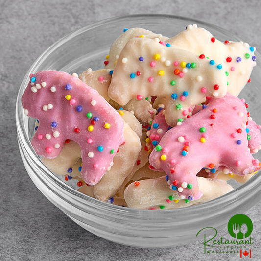 Pink and White Yogurt-Covered Celebration Animal Crackers 9 lb.