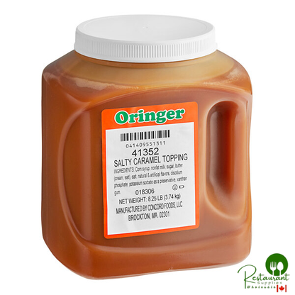 Oringer Salty Caramel Dessert / Sundae Topping 3/4 Gallon - 3/Case