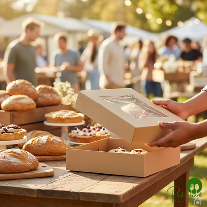 Southern Champion 10" x 10" x 2 1/2" Kraft Automatic Pie / Bakery Box with Window - 200/Case