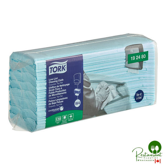 Tork 16 5/16" x 14" Turquoise Medium-Duty 1/4 Fold Low-Lint Cleaning Cloth 192480 - 480/Case