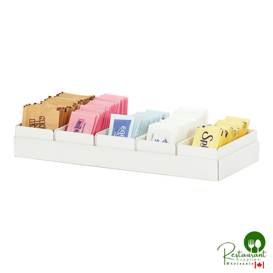 Cal-Mil Juno 11 1/4" x 4 1/2" x 1" White Rectangular Metal Modular Condiment Display