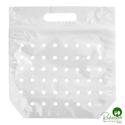 LK Packaging 9 1/2" x 3 3/4" x 10" Clear Plastic Vented Zipper Seal Produce Pouch - 250/Case