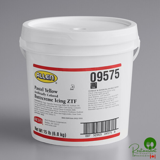 Rich's Allen Pastel Yellow Buttrcreme Icing - 15 lb. Pail