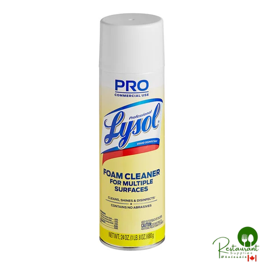 Lysol RAC02775CT 24 oz. Foam Cleaner and Disinfectant - 12/Case