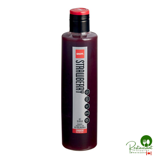 SHOTT Strawberry Real Fruit Concentrated Flavoring Syrup 1 Liter - 6/Case
