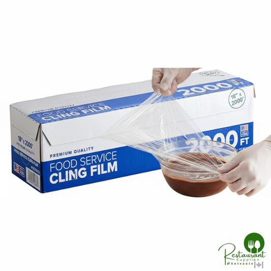 18" x 2000' Foodservice Film with Serrated Cutter By Prime - 2/Case