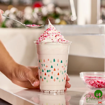 16 oz. Modern Holiday PET Plastic Cold Cup By Prime - 1,000/Case