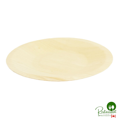 VerTerra 7" Round Alpine Birch Wood Plate - 300/Case