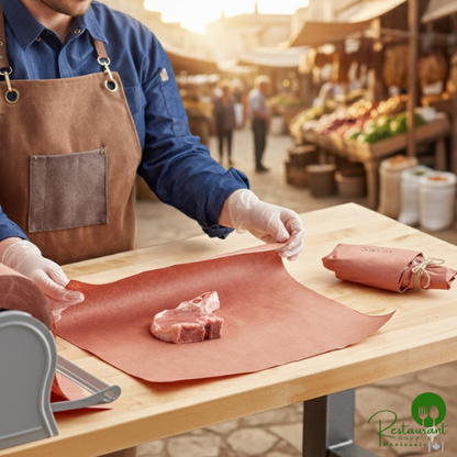 18" x 700' 40 lb. Pink / Peach Butcher Paper Roll By Prime